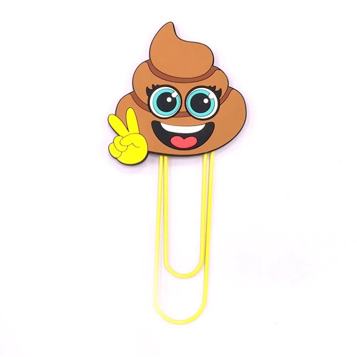 Small Pvc Cartoon Paperclip Paper Clip Bookmark