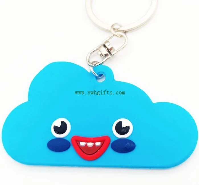 Personalized 3D Silicone Keyring Rubber 2D Key Rings Key Holders