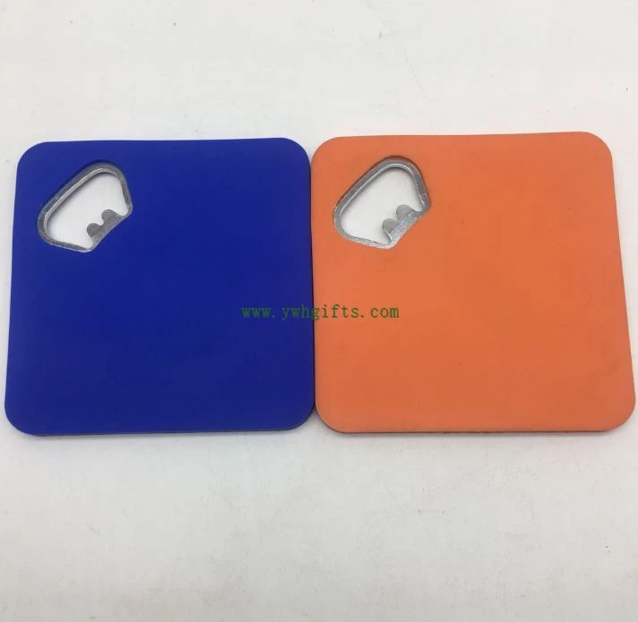 Square Anti-Slip Silicone Bottle Opener PVC Beer Bottle Opener
